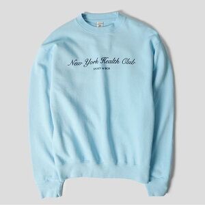 Sporty & Rich Sky Blue Crewneck New York Health Club size Medium